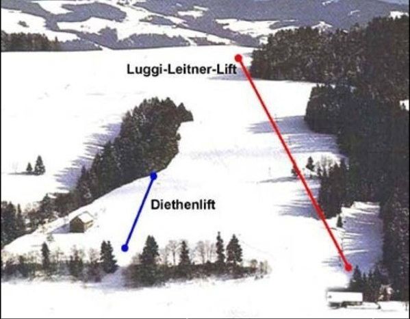 Pistenplan Skigebiet Scheidegg Luggi-Leitner-Lifte