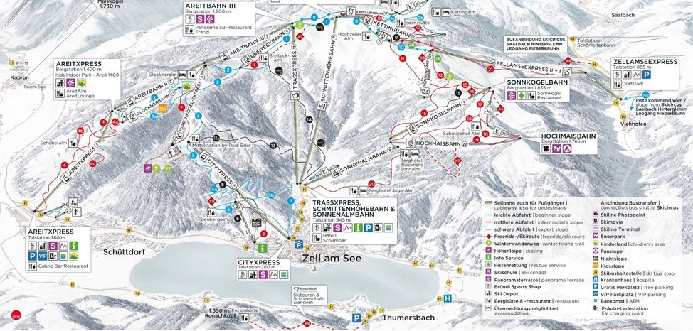 Pistenplan Schmittenhöhe - Zell am See