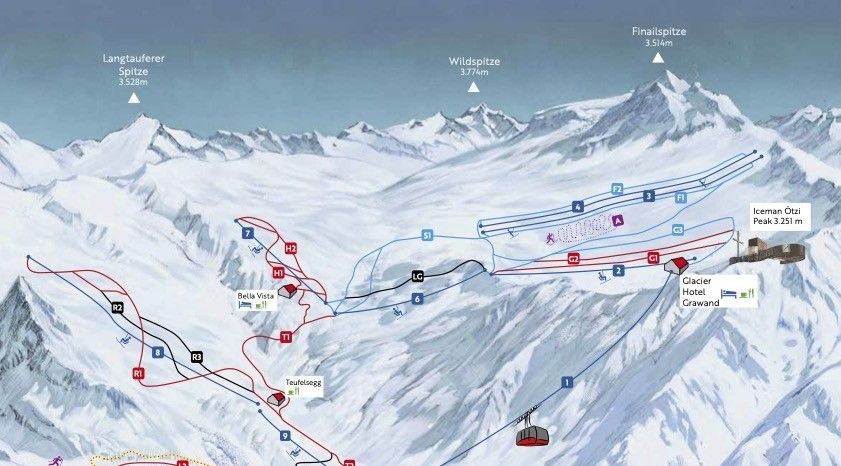 Pistenplan Schnalstaler Gletscher