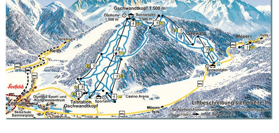 Pistenplan Gschwandtkopf Seefeld