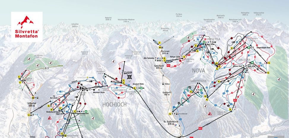 Pistenplan Silvretta Montafon