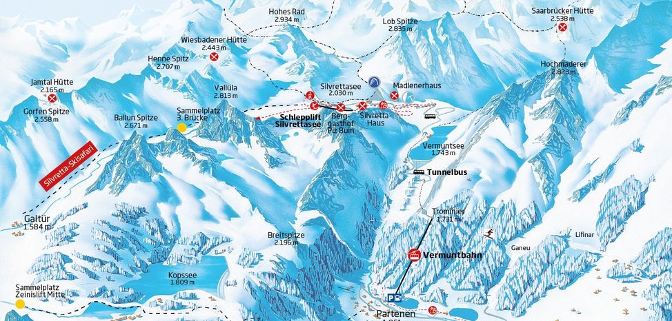 Panoramakarte Silvretta-Bielerhöhe