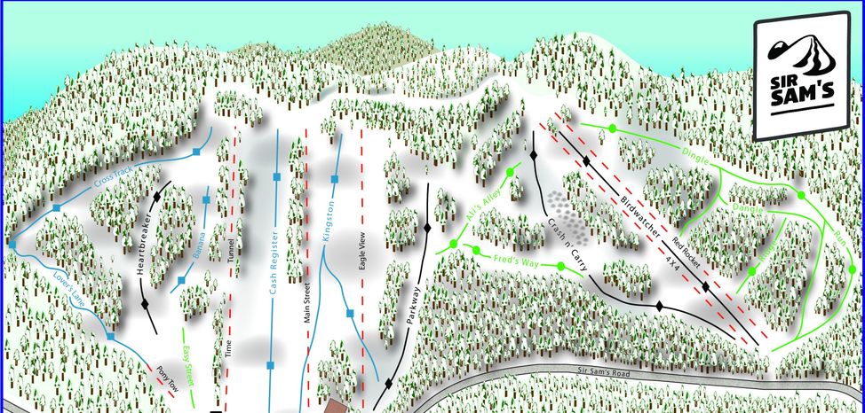 Detaillierte Infos zum Skiurlaub im Skigebiet Sir Sam's Ski Area