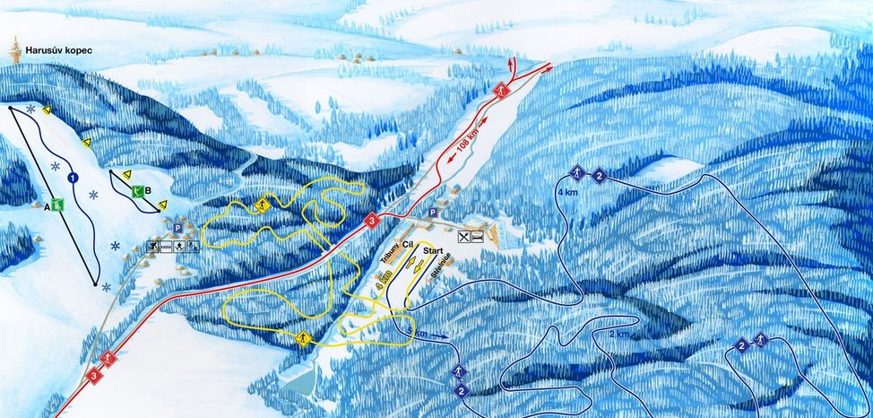 Detaillierte Infos zum Skiurlaub im Skigebiet Nové Město - Ski Harusák