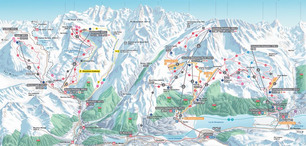 Detaillierte Infos zum Skiurlaub im Skigebiet Corvatsch - Furtschellas
