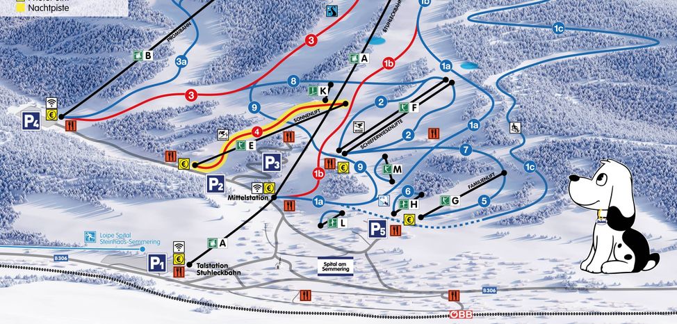 Pistenplan Stuhleck in der Steiermark