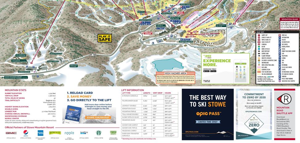 Pistenplan Stowe Mountain