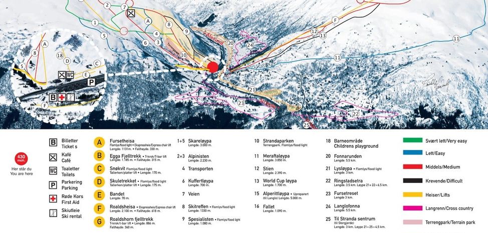 Detaillierte Infos zum Skiurlaub im Skigebiet Strandafjellet