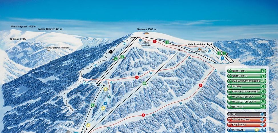 Detaillierte Infos zum Skiurlaub im Skigebiet Szrenica Ski Arena
