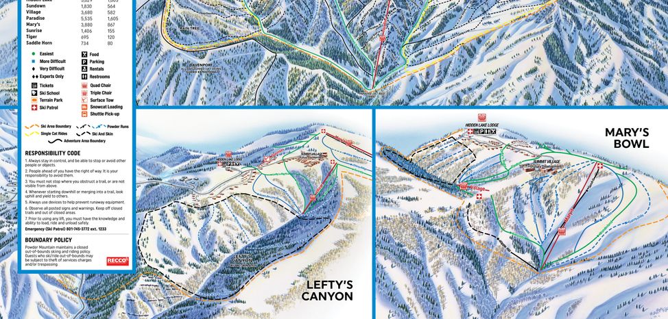 Pistenplan Powder Mountain