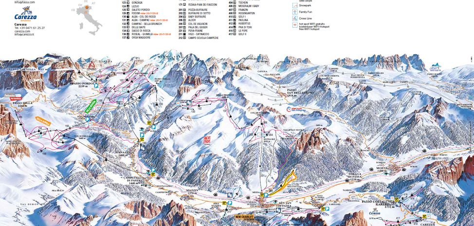 Pistenplan Val di Fassa