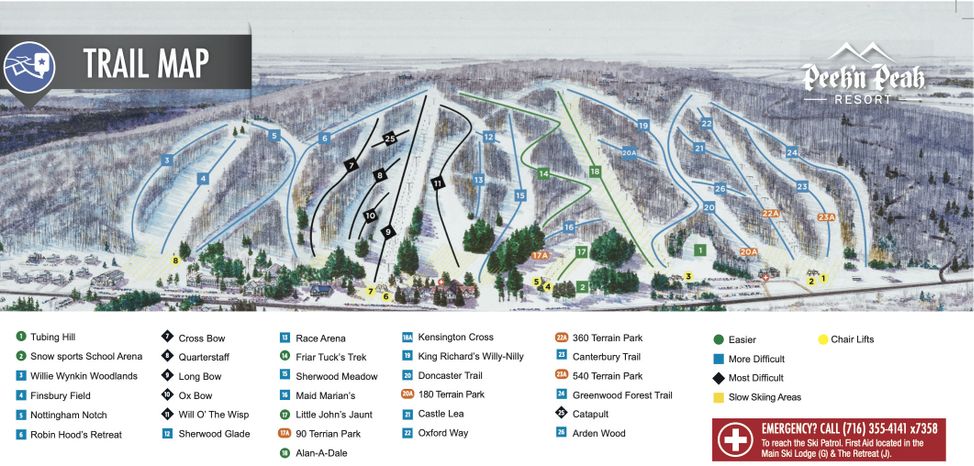 Pistenplan Peek'n Peak Ski Area