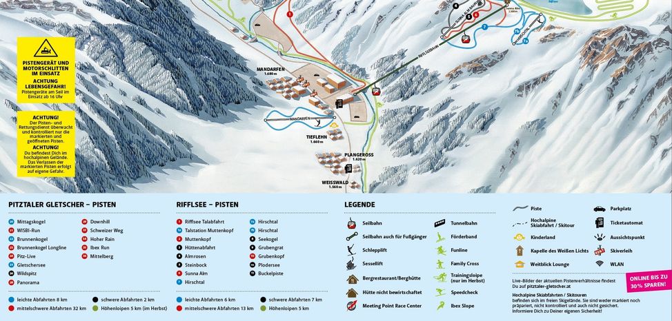 Detaillierte Infos zum Skiurlaub im Skigebiet Pitztaler Gletscher – Rifflsee