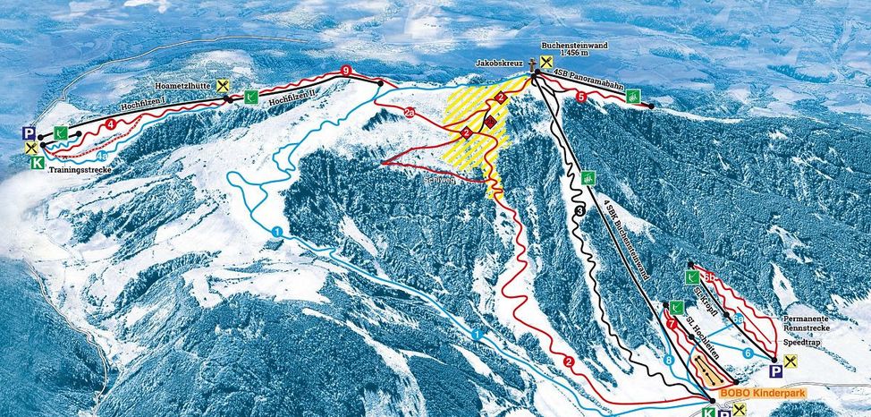 Pistenplan Skigebiet Pillersee Buchensteinwand