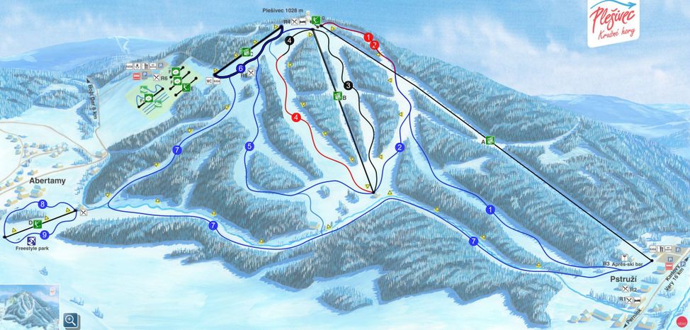 Detaillierte Infos zum Skiurlaub im Skigebiet Plesivec (Pleßberg) - Abertamy