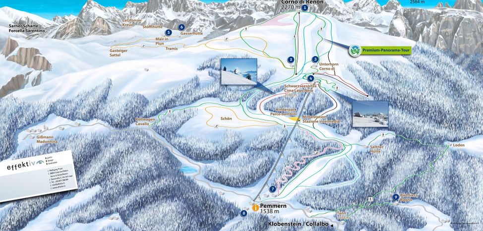 Detaillierte Infos zum Skiurlaub im Skigebiet Rittner Horn