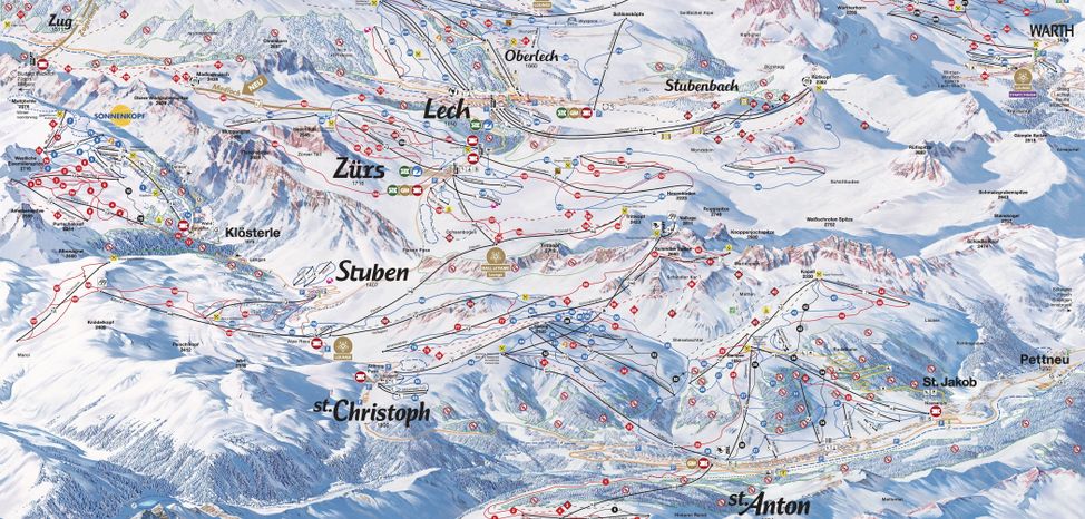 Pistenplan Warth-Schröcken und Ski Arlberg