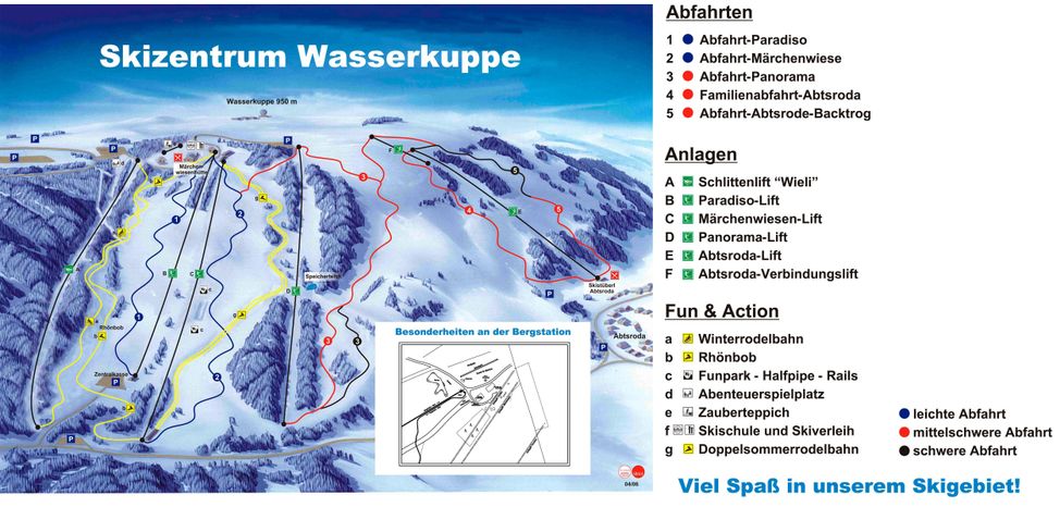 Pistenplan- Skigebiet Wasserkuppe in Hessen