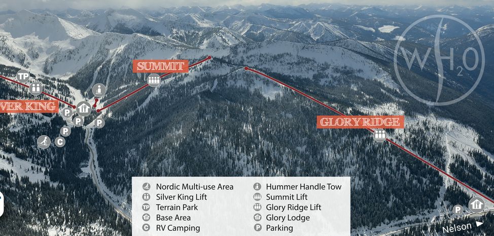 Pistenplan Whitewater - Übersicht