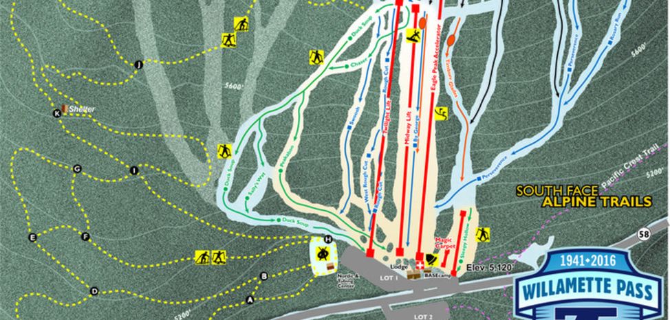 Pistenplan Willamette Pass