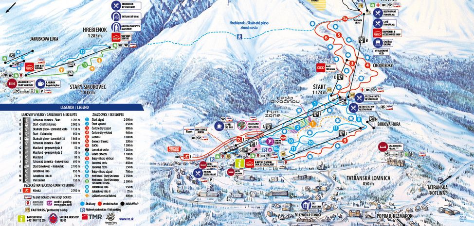 Pistenplan Tatranska Lomnica
