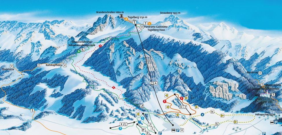 Detaillierte Infos zum Skiurlaub im Skigebiet Tegelberg Schwangau