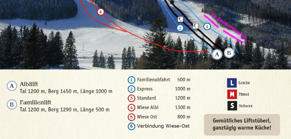 Pistenplan Skigebiet Teichalmlifte