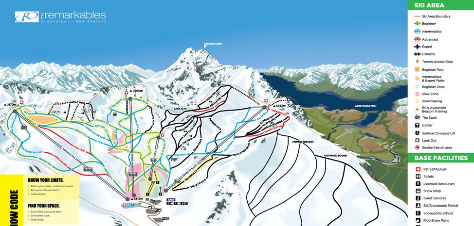 Pistenplan Remarkables