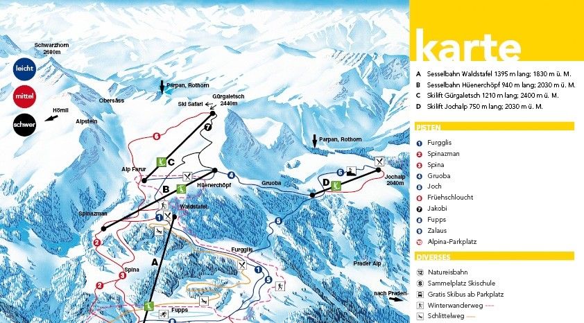 Detaillierte Infos zum Skiurlaub im Skigebiet Tschiertschen Schanfigg