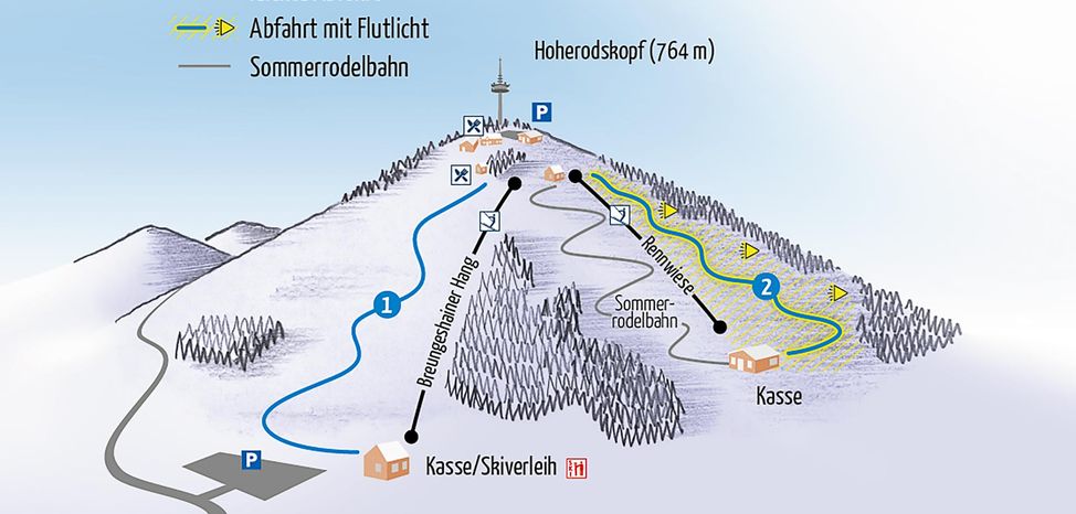 Pistenplan Skigebiet Hoherodskopf