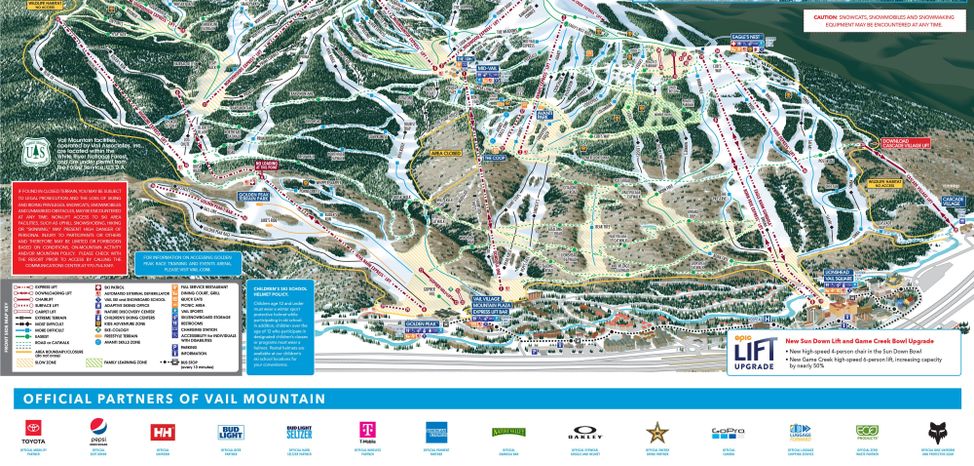 Pistenplan Vail - The Front Side