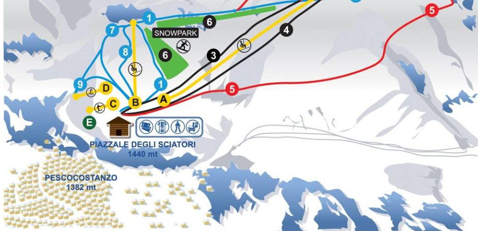 Pistenplan Vallefura Pescocostanzo