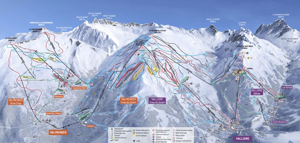 Pistenplan Valmeinier Valloire