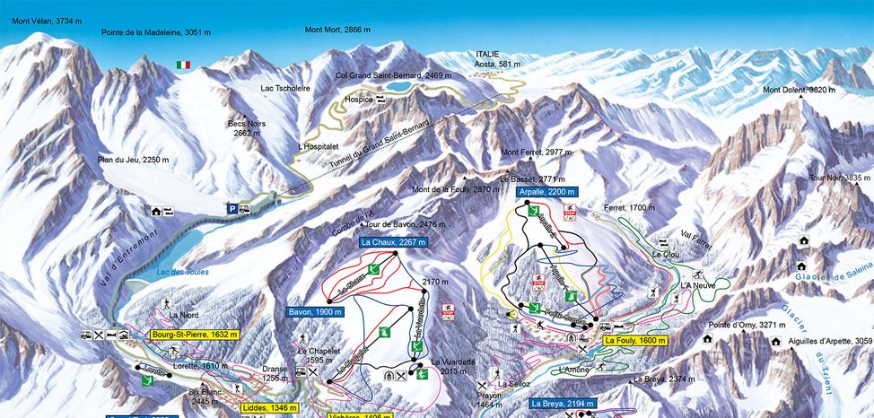 Pistenplan Vicheres - Pays du St. Bernard