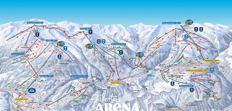 Pistenplan Zillertal Arena