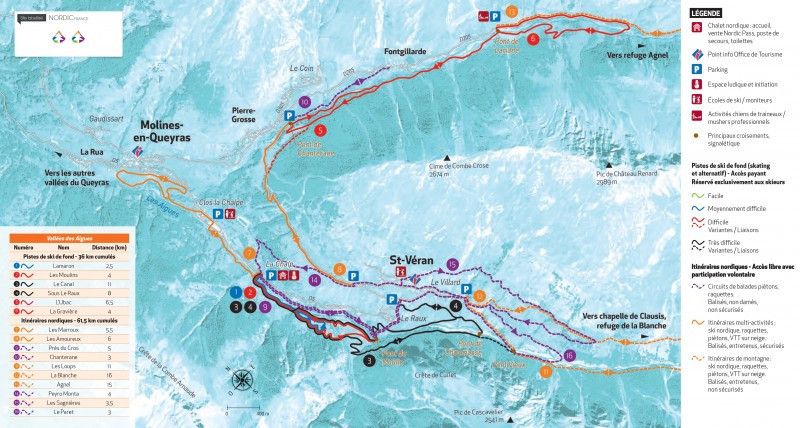 Information on Cross-Country Skiing at Molines - Saint-Véran (Vallées des Aigues)