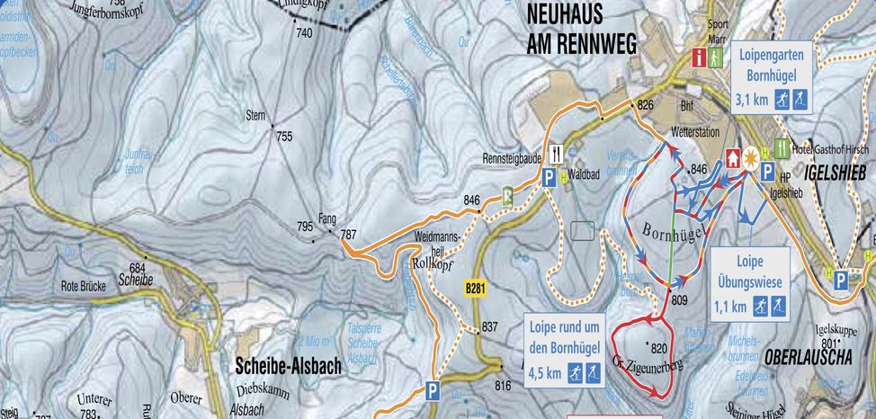 Information on Cross-Country Skiing at Neuhaus am Rennweg