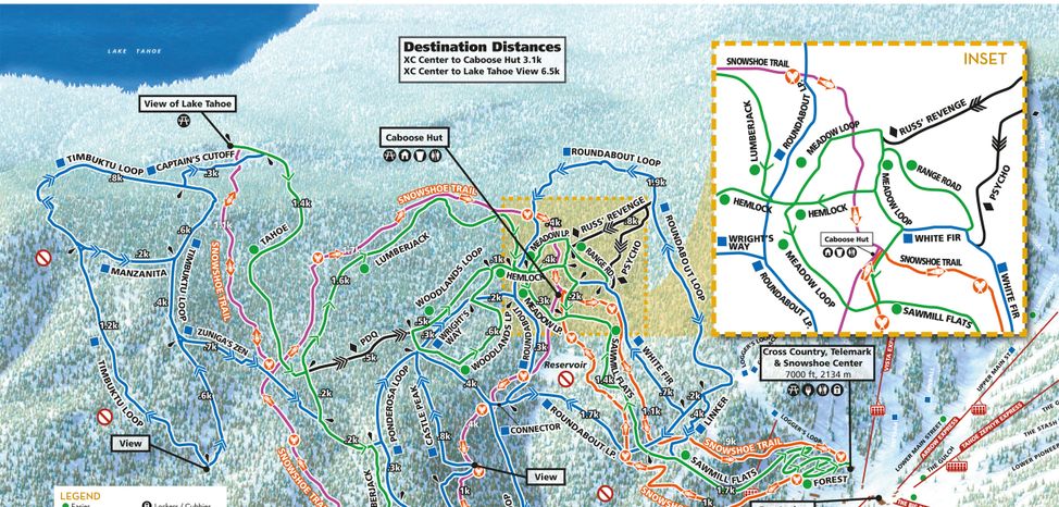 Loipenplan Northstar Kalifornien