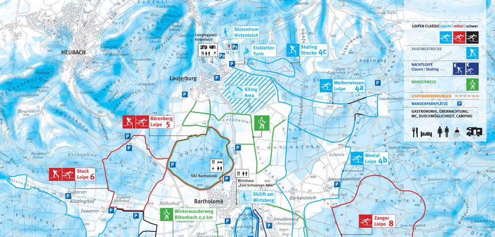 Detaillierte Infos zum Langlauf und den Loipen im Langlaufgebiet Albuch - Bartholomä
