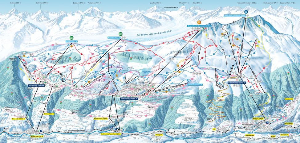 Detaillierte Infos zum Langlauf und den Loipen im Langlaufgebiet Aletsch Arena (Riederalp, Bettmeralp, Fiesch)