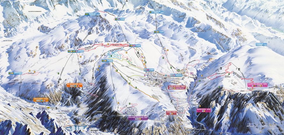 Loipenplan Alpe d'Huez