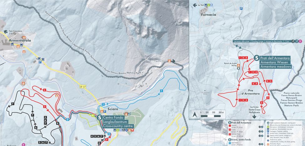Detaillierte Infos zum Langlauf und den Loipen im Langlaufgebiet Alta Badia