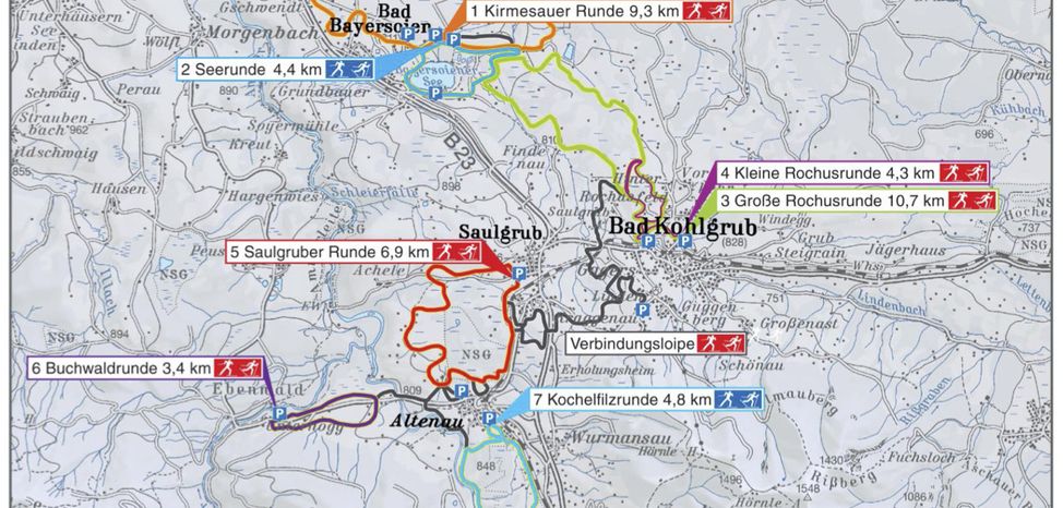 Loipenplan Ammergauer Alpen - Oberammergau - Unterammergau -