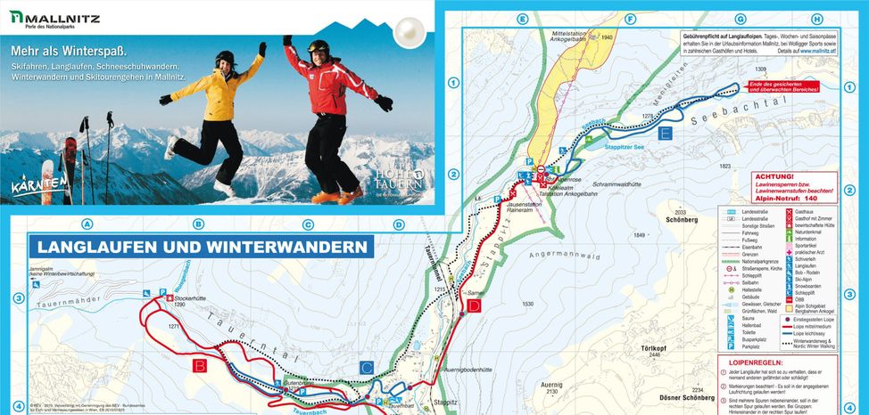 Detaillierte Infos zum Langlauf und den Loipen im Langlaufgebiet Mallnitz