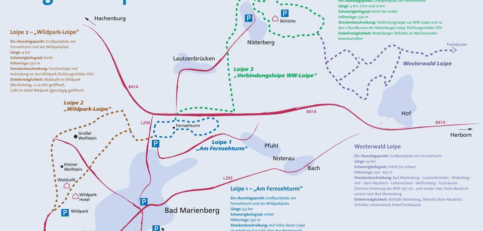 Detaillierte Infos zum Langlauf und den Loipen im Langlaufgebiet Bad Marienberg