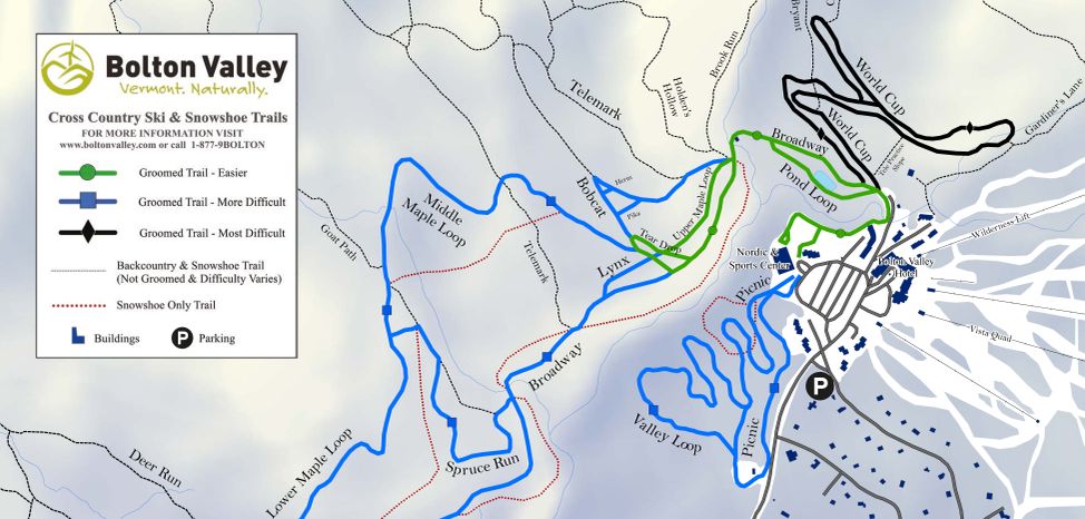 Detaillierte Infos zum Langlauf und den Loipen im Langlaufgebiet Bolton Valley Resort