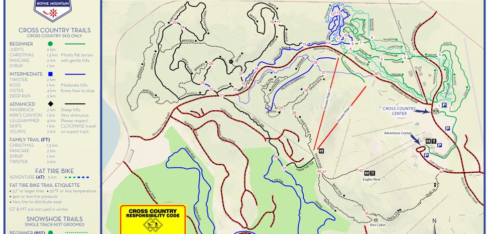Information on Cross-Country Skiing at Boyne Mountain