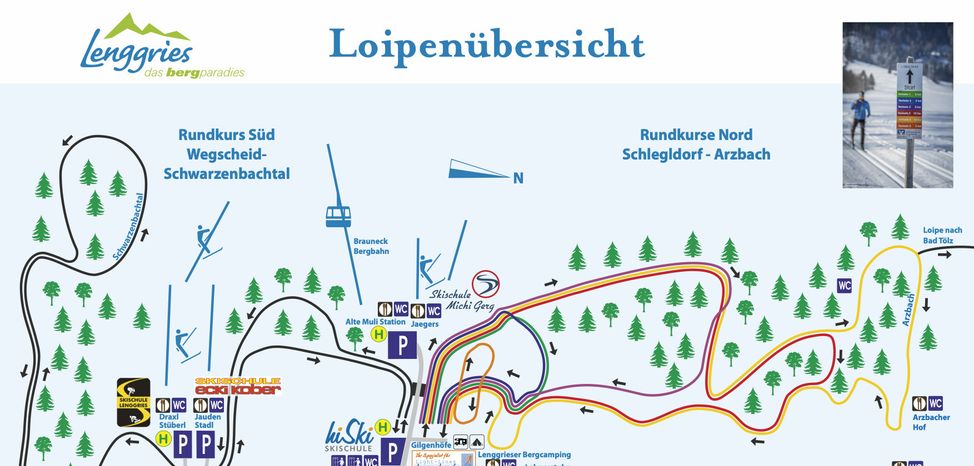 Detaillierte Infos zum Langlauf und den Loipen im Langlaufgebiet Lenggries