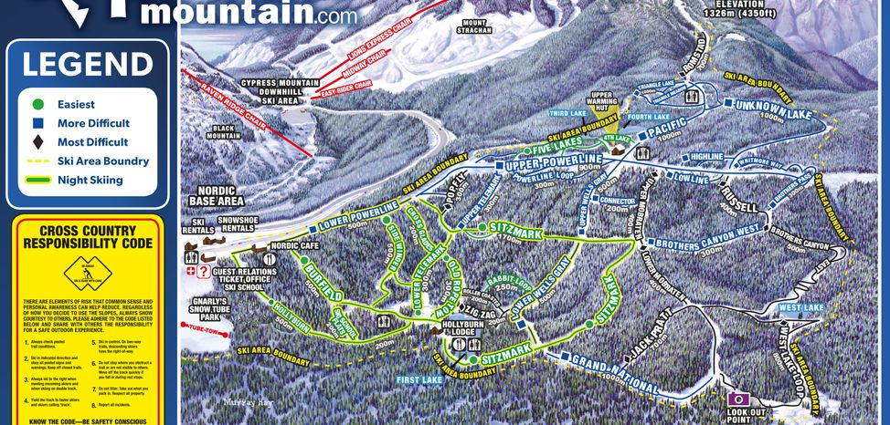 Loipenplan von Cypress Mountain