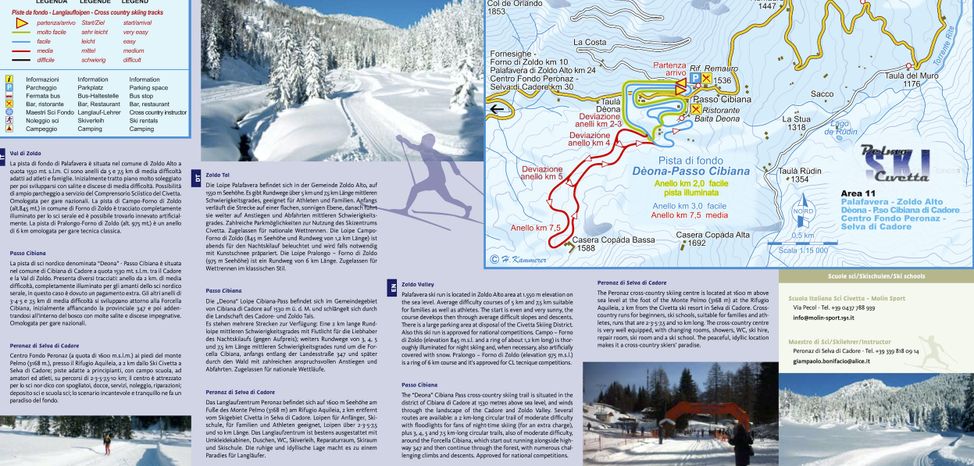 Detaillierte Infos zum Langlauf und den Loipen im Langlaufgebiet Civetta